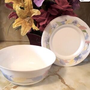 🟦SALE 5️⃣0️⃣% off🟦 
Milk Glass Dinner Plate Set 6 Arcopal Flo